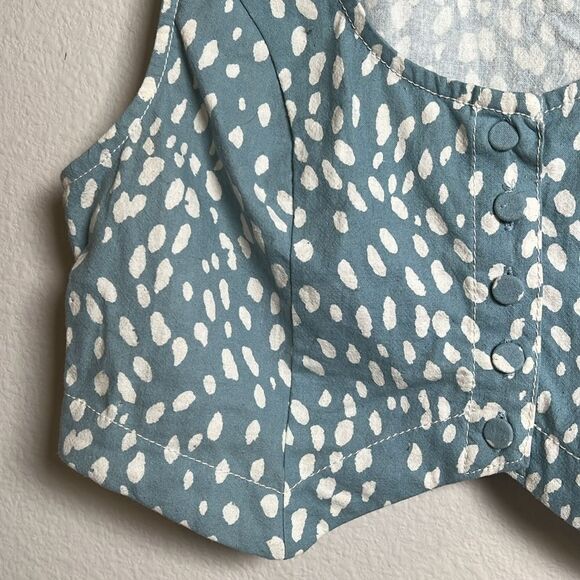 Free People Bennett Set In Cloud Combo Vest Top Only Blue & White - Picture 3 of 5